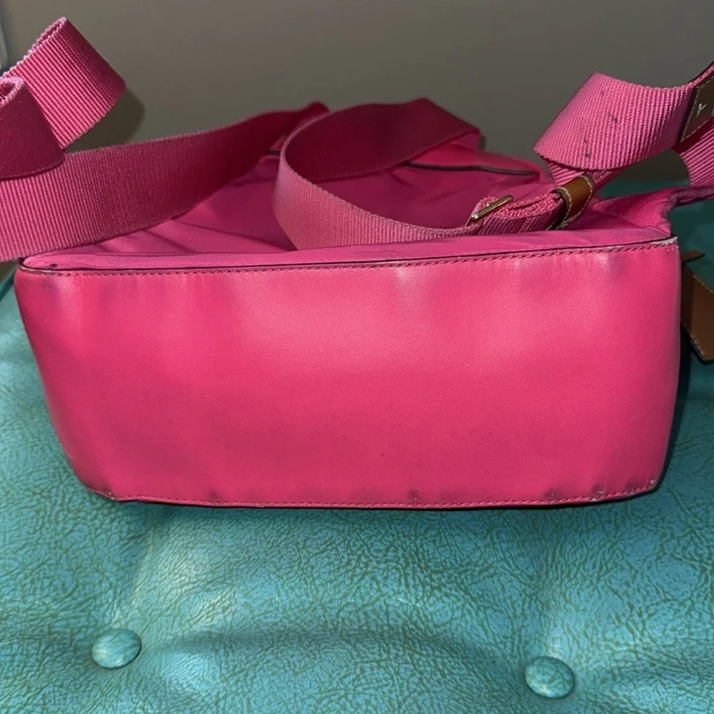 Tory Burch hot pink Barbie pink nylon backpack purse